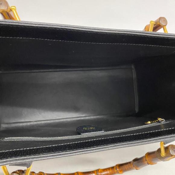 GUCCI Tote Bag Bamboo 002 115 0260 Leather Black Women's - Picture 4 of 10